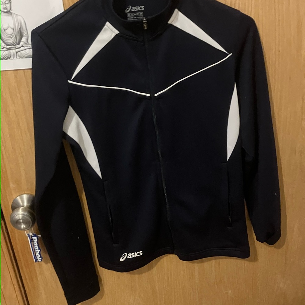 Asics Black and White Track Jacket